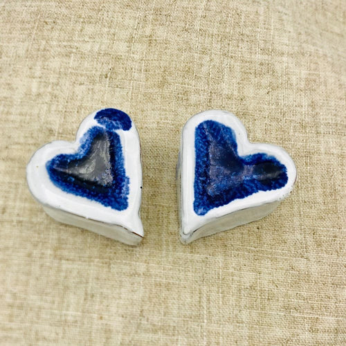 Cajita corazón blanca y azul