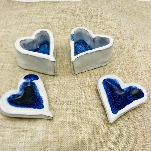 Cajita corazón blanca y azul